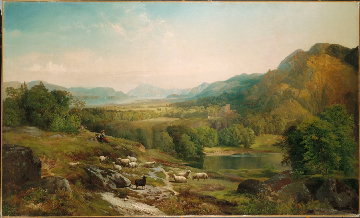 Minding the Flock, noin 1867 tekijältä Thomas Moran