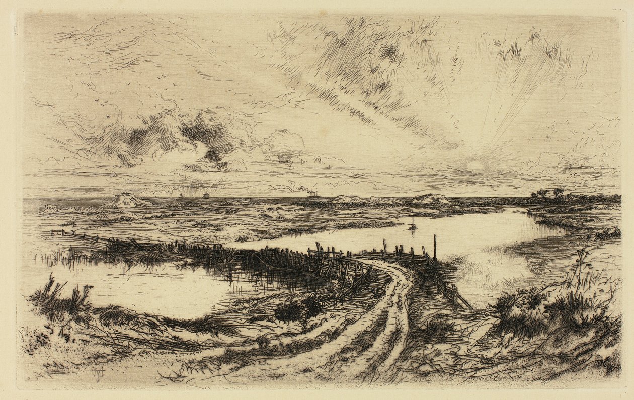 Auringonnousu – lampi, East Hampton tekijältä Thomas Moran