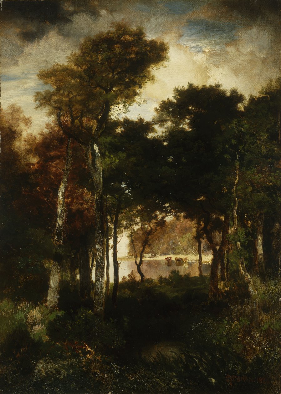 Woods by a River, 1886 tekijältä Thomas Moran