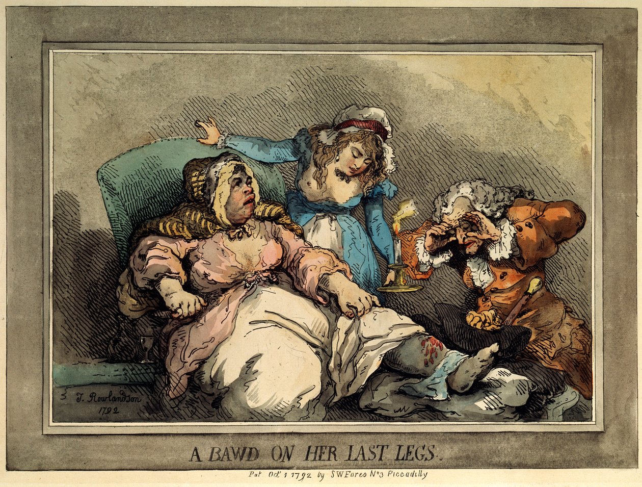 Bowd on hänen viimeiset jalat, 1792 tekijältä Thomas Rowlandson