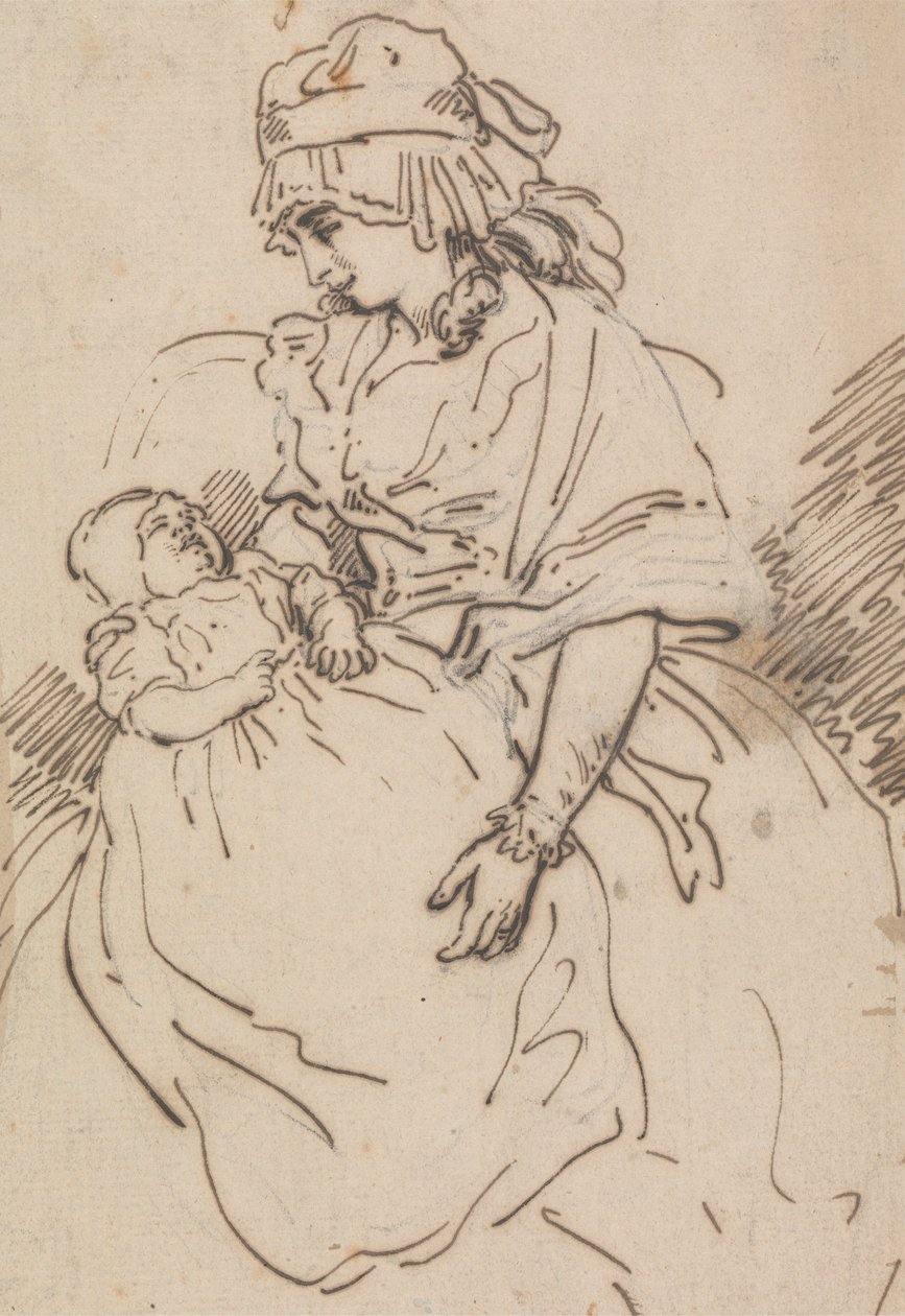 Äiti ja lapsi tekijältä Thomas Rowlandson