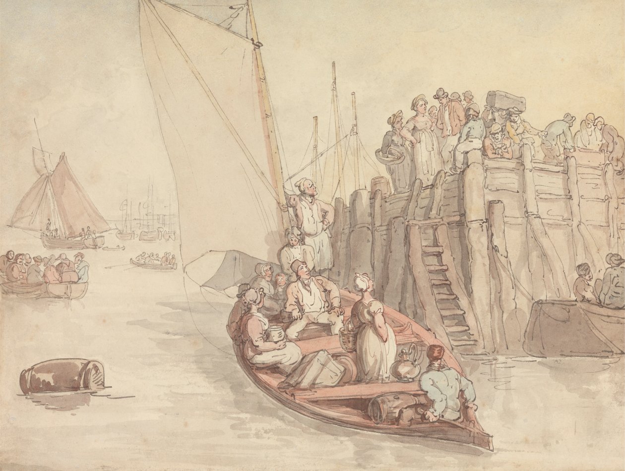 Amsterdamin laituri (versio A) tekijältä Thomas Rowlandson