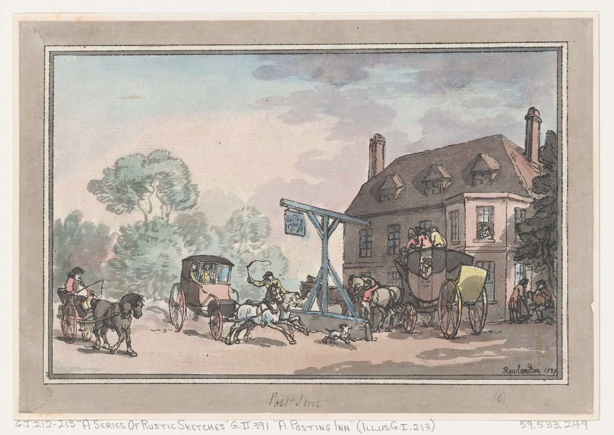 A Posting Inn, 1787, 1787. tekijältä Thomas Rowlandson