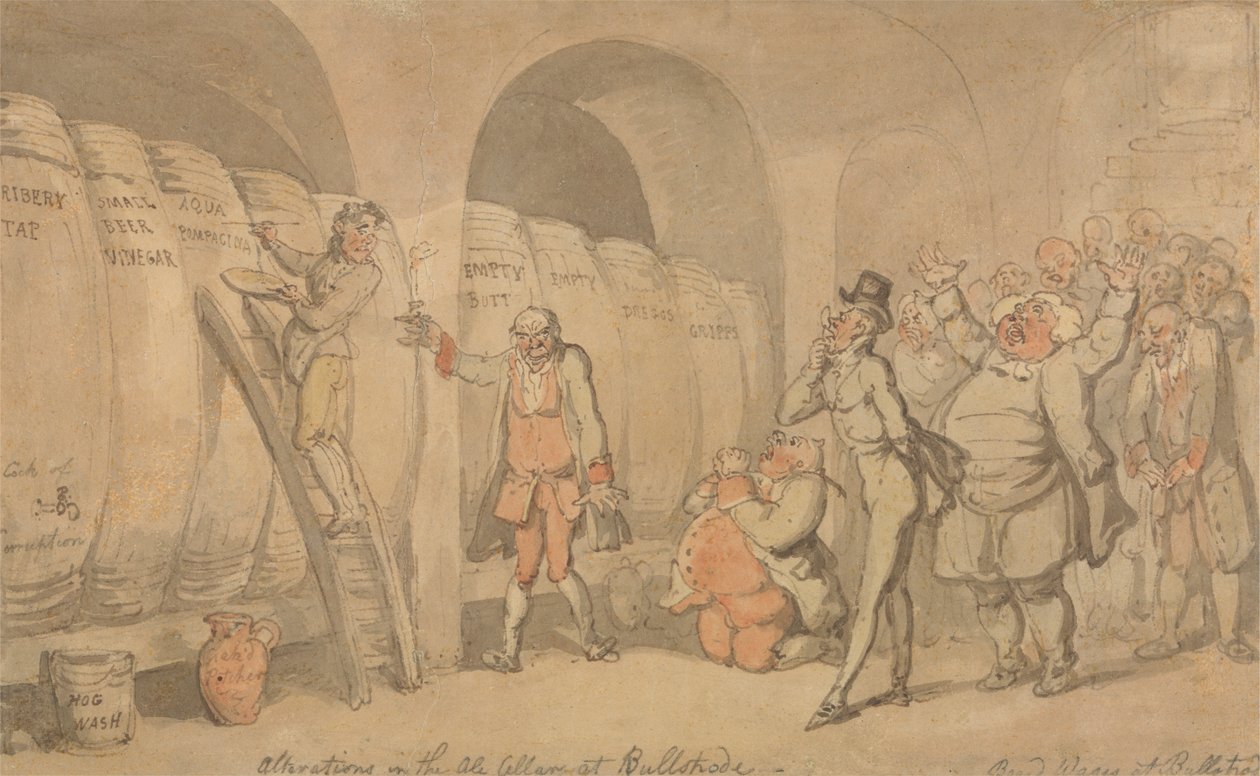 Muutokset Bullstroden Ale-kellarissa tekijältä Thomas Rowlandson