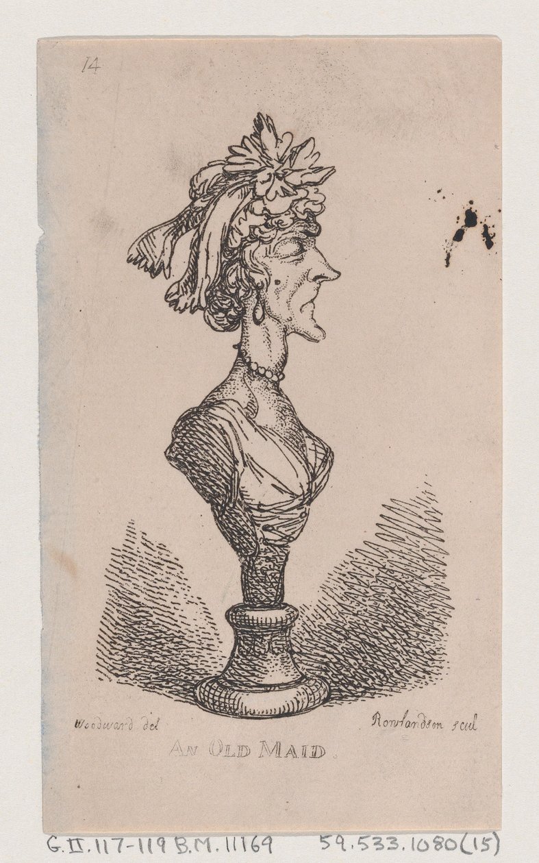 Vanha piika, 1808, 1808. tekijältä Thomas Rowlandson