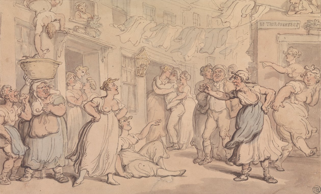 Vihainen kohtaus kadulla tekijältä Thomas Rowlandson