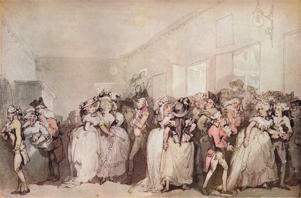 Box Lobby lepotuolit 1785, c1785 tekijältä Thomas Rowlandson