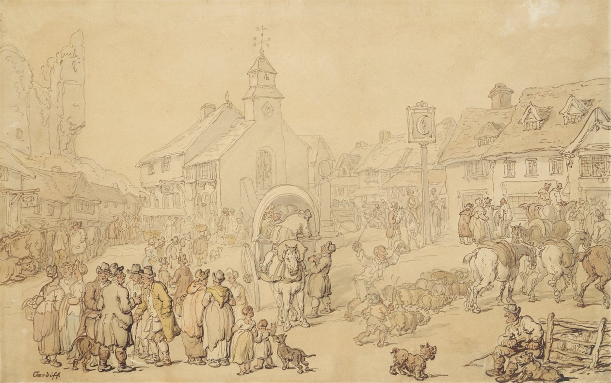 Cardiff (tussi ja pesu paperille) tekijältä Thomas Rowlandson
