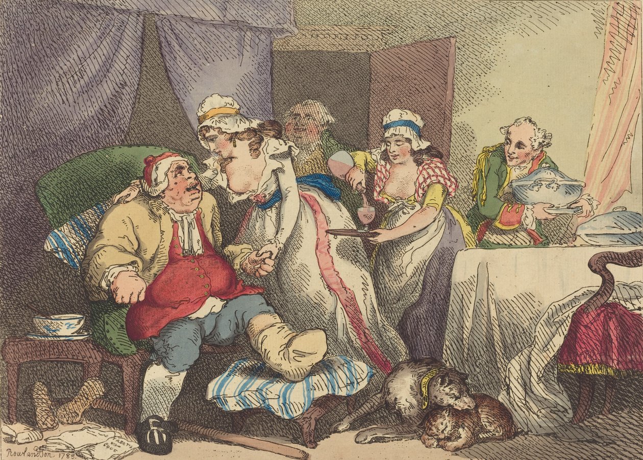 Kihdin lohdutus, 1785. tekijältä Thomas Rowlandson