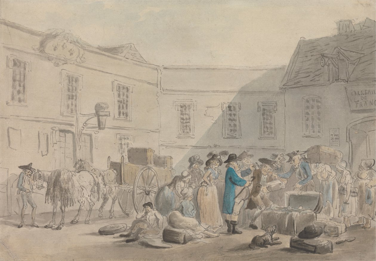 Tullitalo Boulognessa tekijältä Thomas Rowlandson