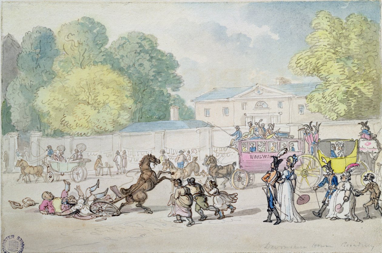 Devonshire House, Piccadilly tekijältä Thomas Rowlandson