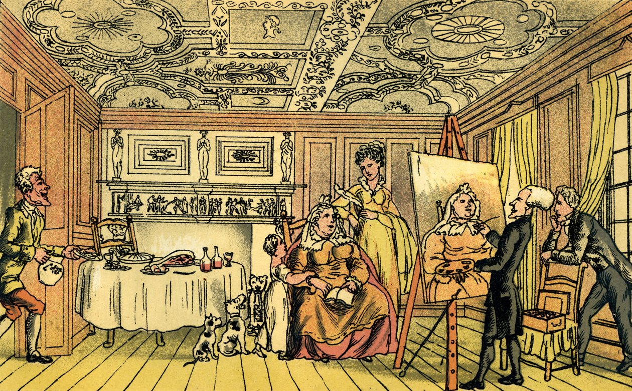 "Dr Syntax maalaa muotokuvaa" tekijältä Thomas Rowlandson