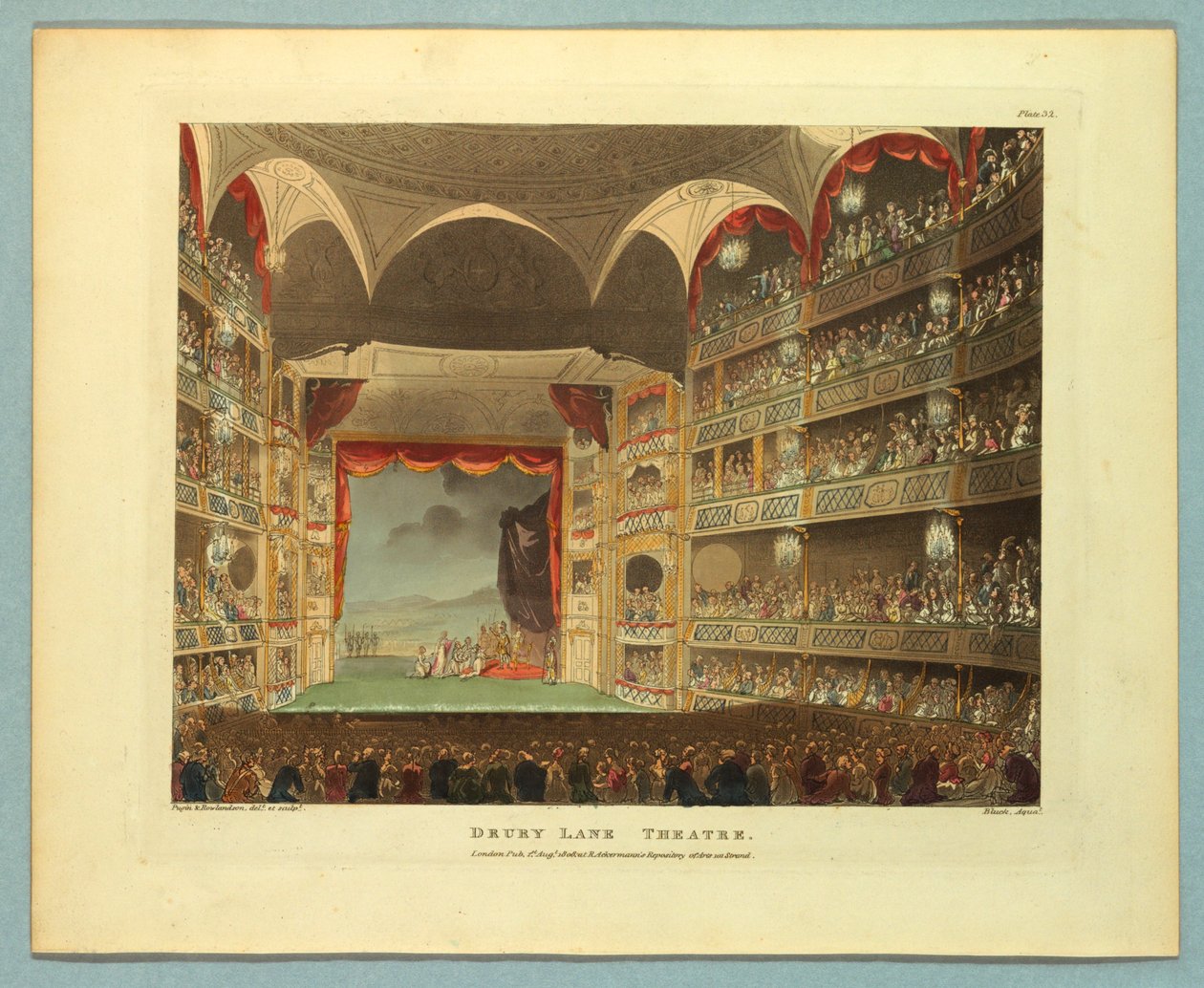 Drury Lane -teatteri Ackermannin arkistosta tekijältä Thomas Rowlandson
