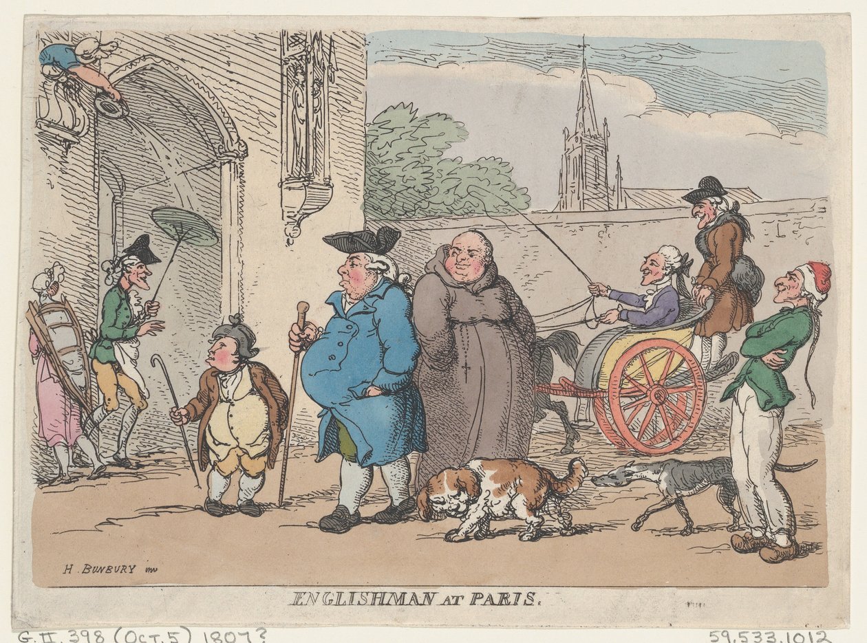 Englantilainen Pariisissa, 1807, 1807. tekijältä Thomas Rowlandson