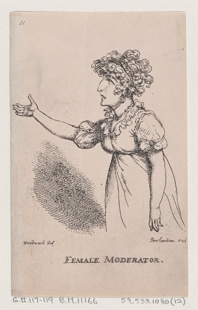 Naismoderaattori, 1808, 1808. tekijältä Thomas Rowlandson