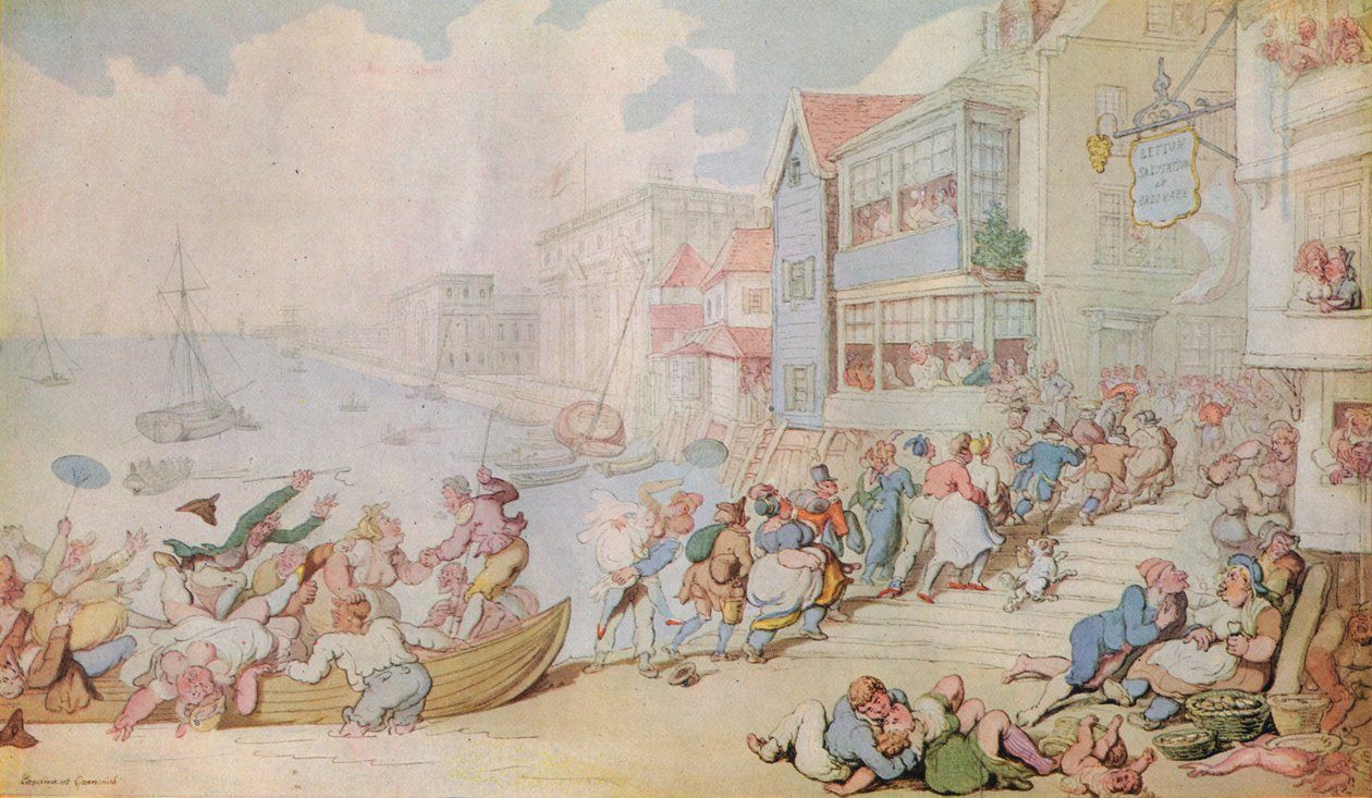 Laskeutuminen Greenwichiin, c1780 tekijältä Thomas Rowlandson