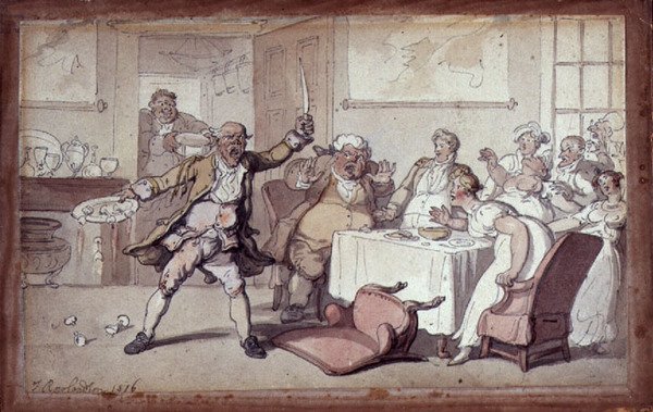 Hulluutta päivällispöydässä tekijältä Thomas Rowlandson