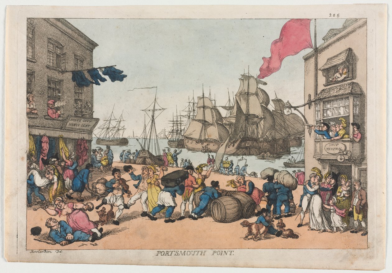 Portsmouth Point, 1814. tekijältä Thomas Rowlandson