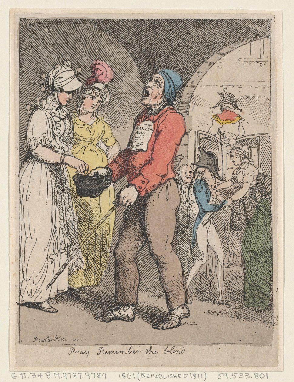 Rukoile Muista sokeita, 1801, 1801. tekijältä Thomas Rowlandson