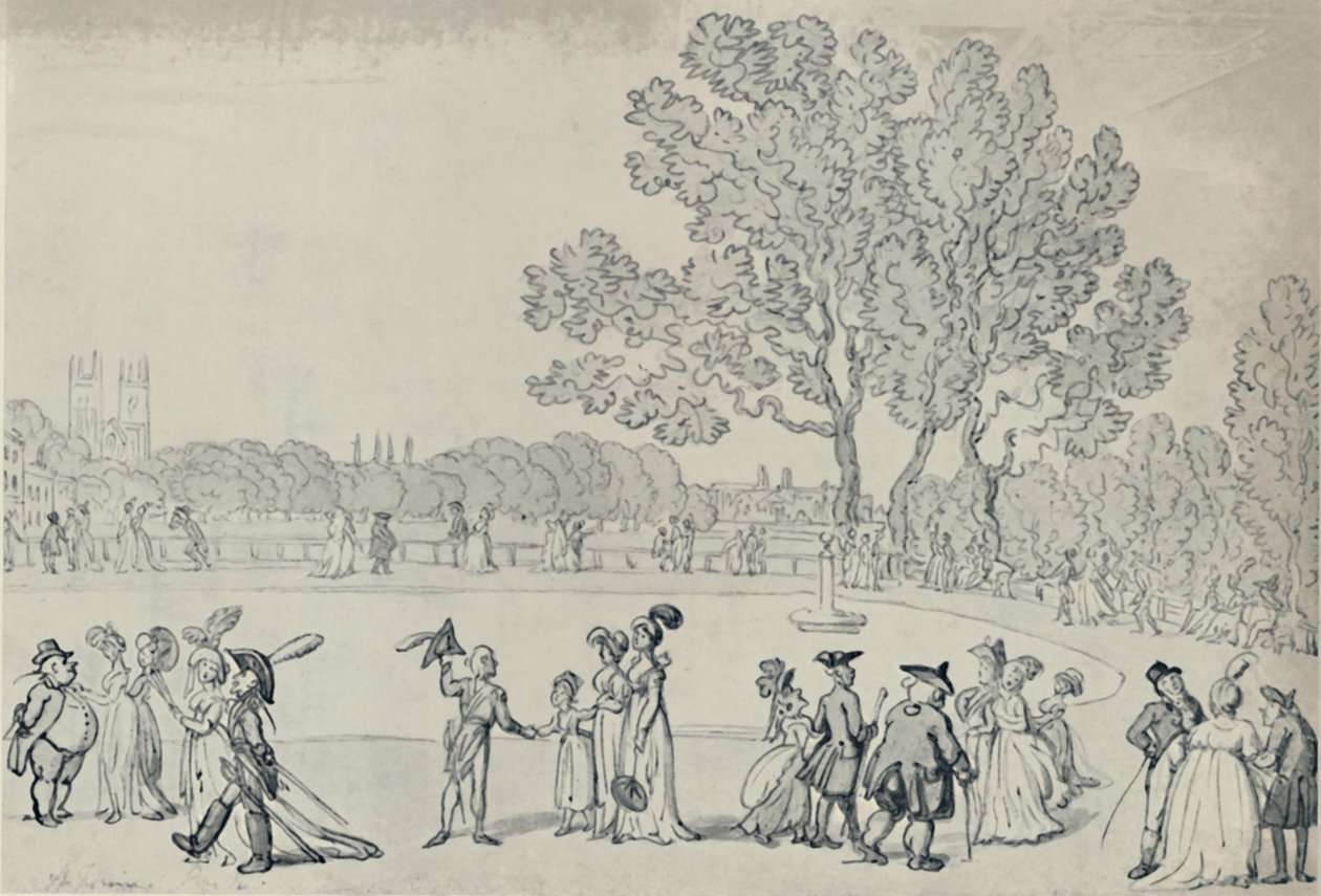 Promenade Green Parkissa, 1808, 1920 tekijältä Thomas Rowlandson