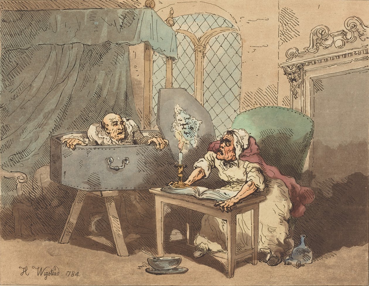 Resurrection tai The Frighted Nurse, 1784. tekijältä Thomas Rowlandson