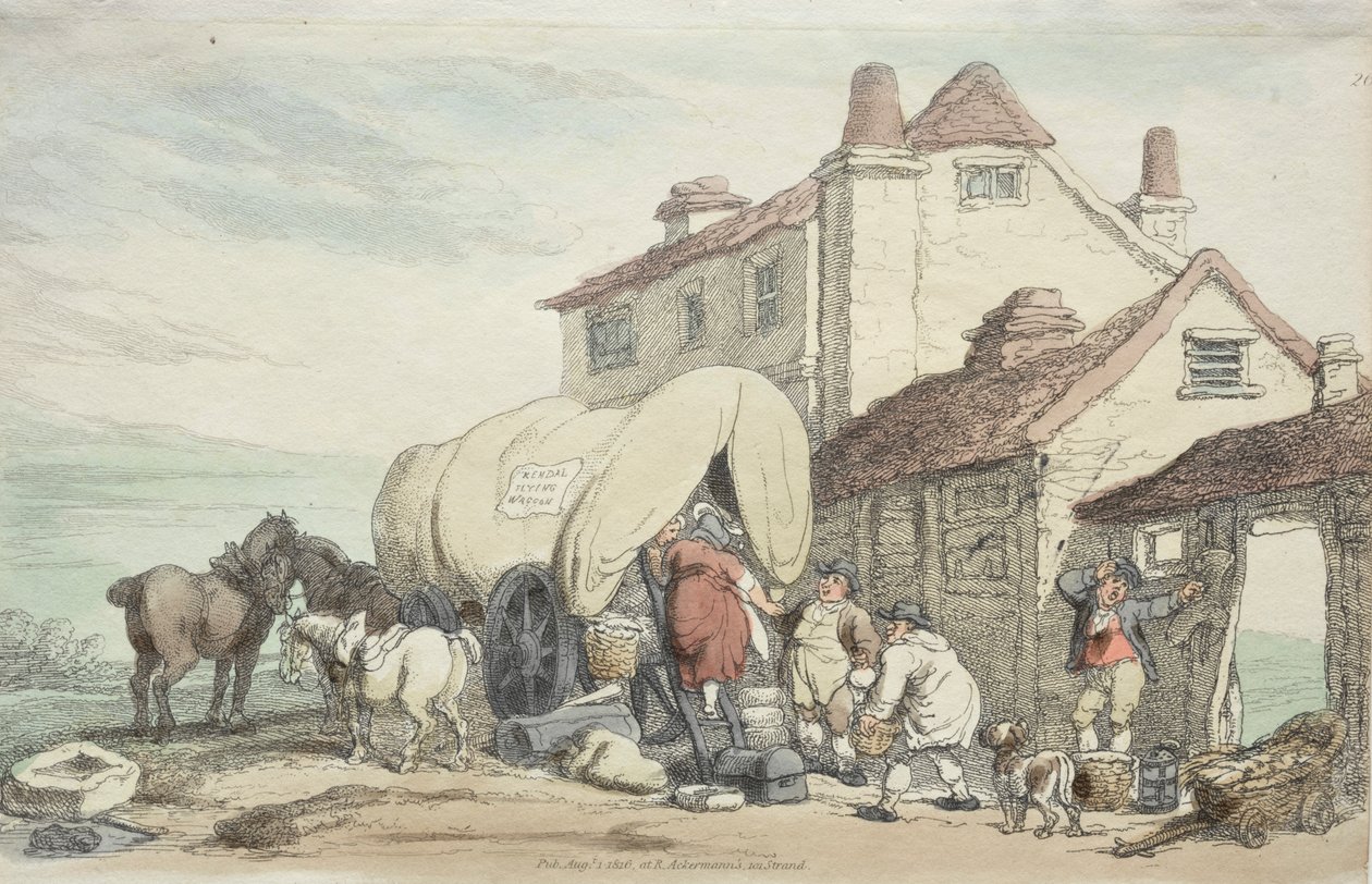 Richardsons Show: A Flying Wagon, 1816. tekijältä Thomas Rowlandson