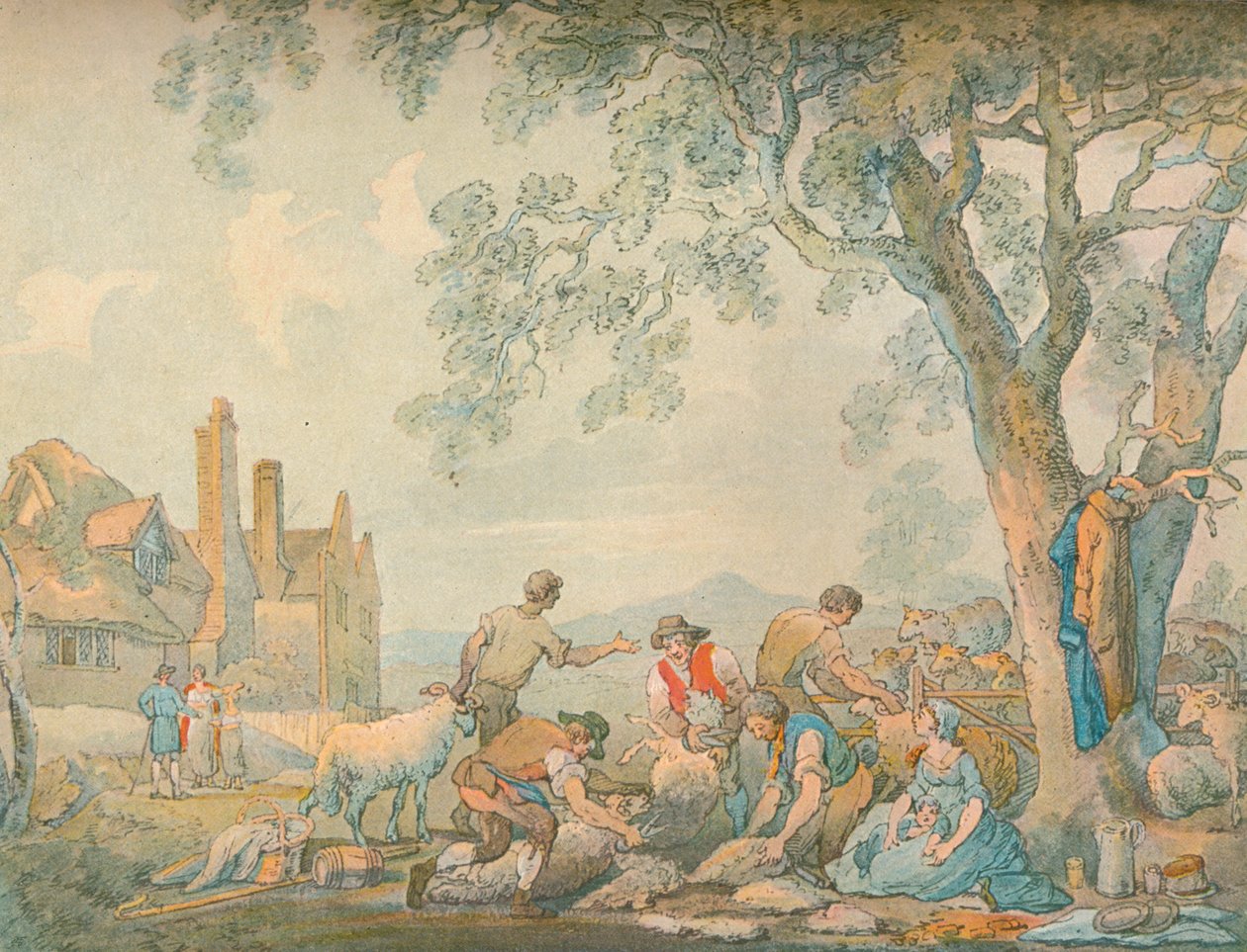 Sheep-Shearing, c1776-1827, 1906 tekijältä Thomas Rowlandson