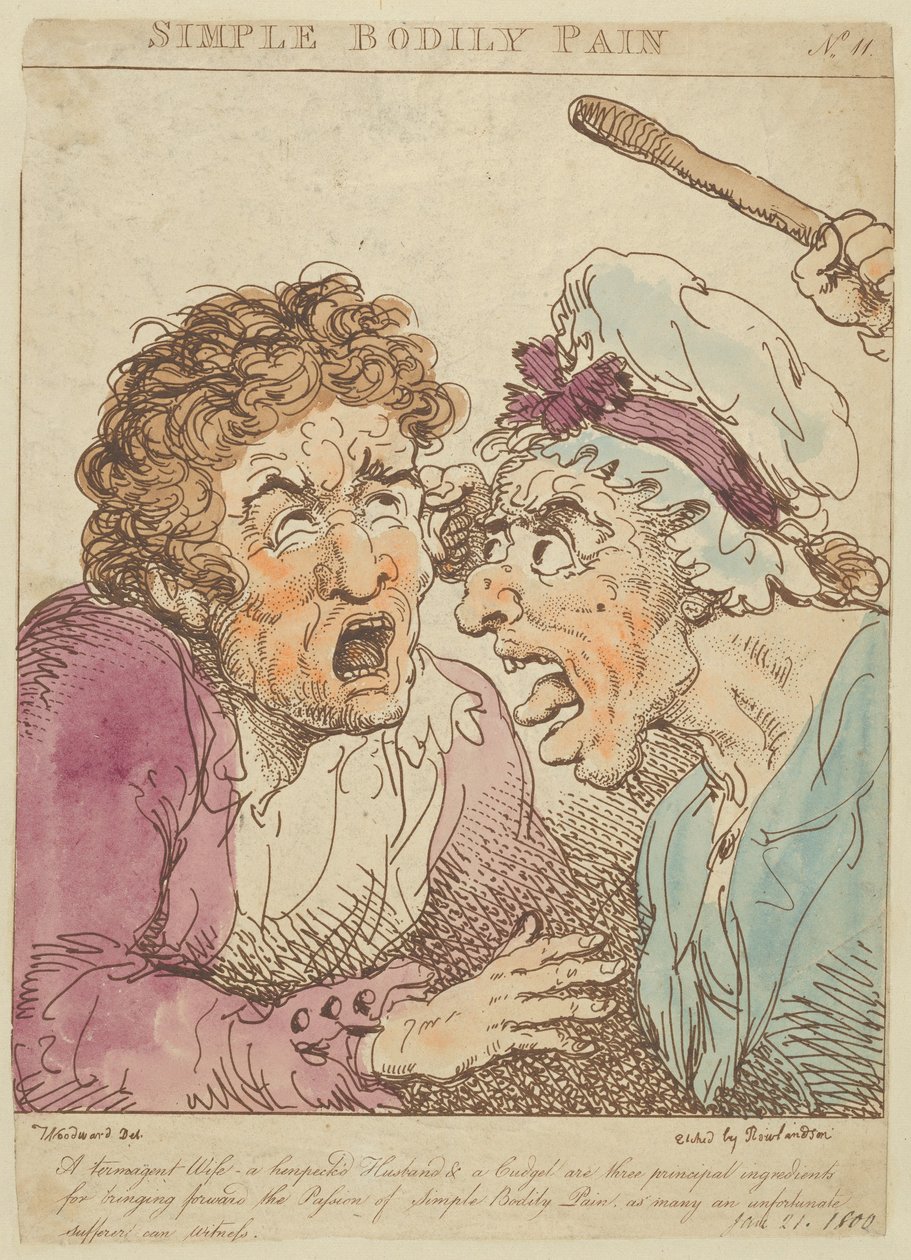 Yksinkertainen ruumiinkipu, 1800, 1800. tekijältä Thomas Rowlandson