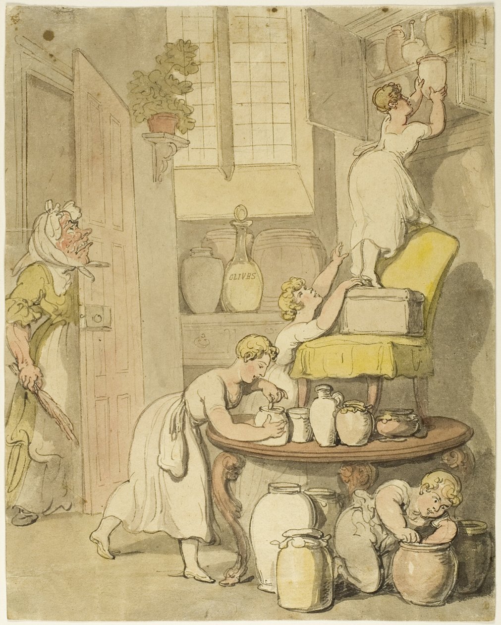 Säilykkeiden varastaminen tekijältä Thomas Rowlandson