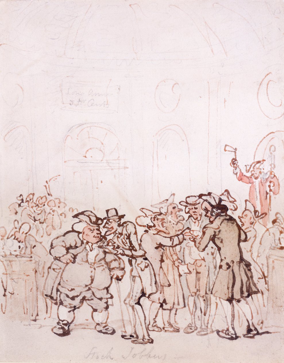 "Stock Jobbers", 1700-luvun loppu - 1800-luvun alku tekijältä Thomas Rowlandson