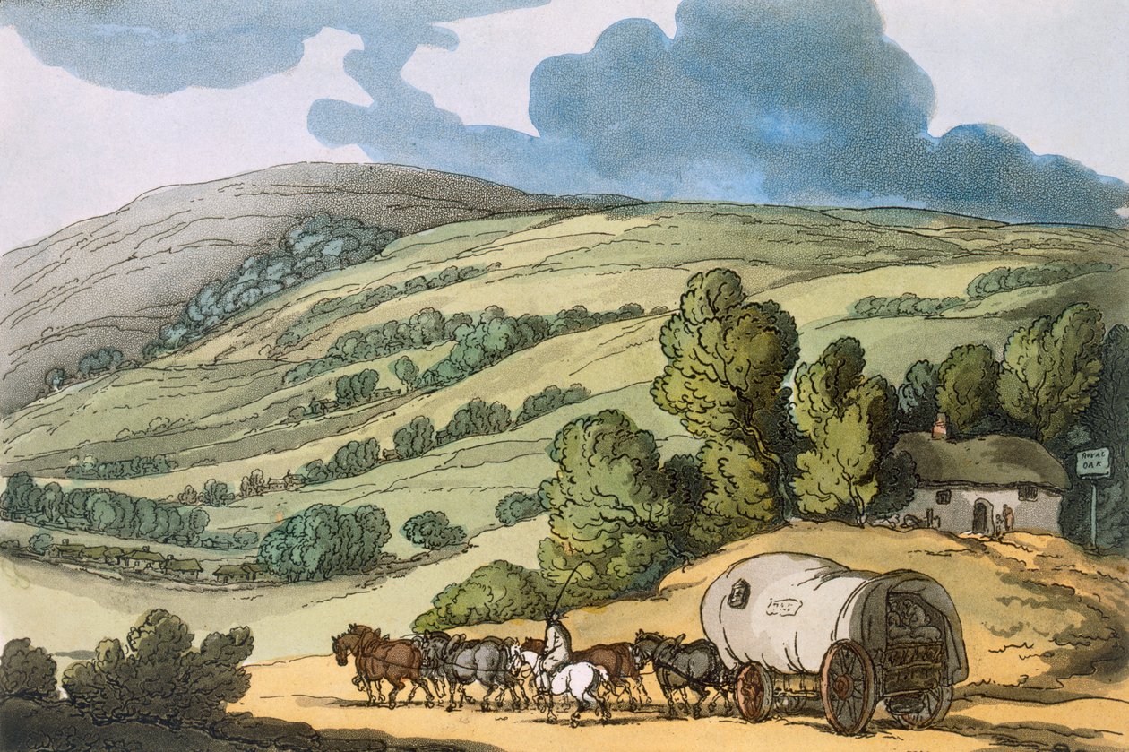 Taunton Vale, Somersetshire, pubi. 1822. tekijältä Thomas Rowlandson