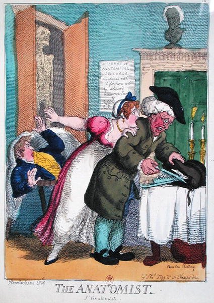 The Anatomist, julkaisija Thomas Tegg tekijältä Thomas Rowlandson