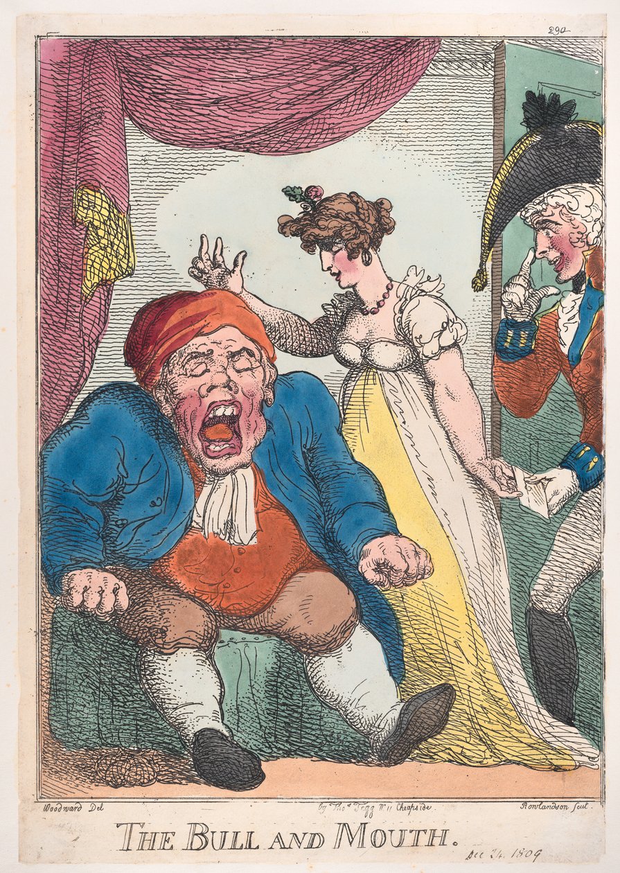 Härkä ja suu, 1808-09, 1808-09. tekijältä Thomas Rowlandson