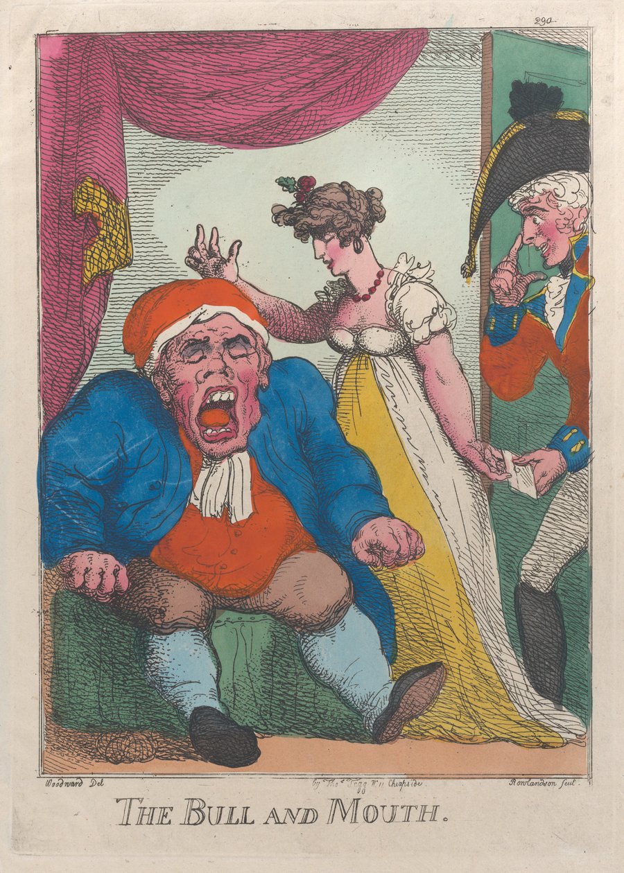 Härkä ja suu, 1808-09, 1808-09. tekijältä Thomas Rowlandson