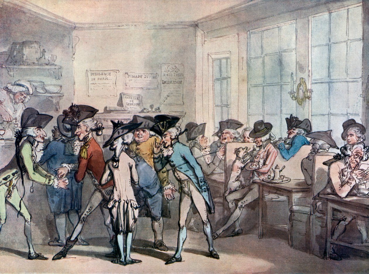Ranskalainen kahvila, 1700-luvun loppu tekijältä Thomas Rowlandson