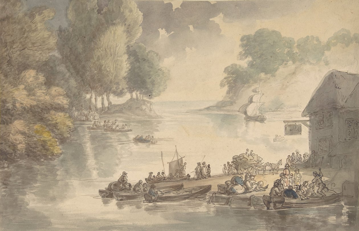 Inn at Ford, 1775-1827. tekijältä Thomas Rowlandson