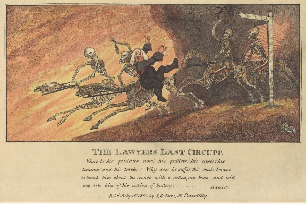 The Lawyers Last Circuit, julkaistu 1802. tekijältä Thomas Rowlandson