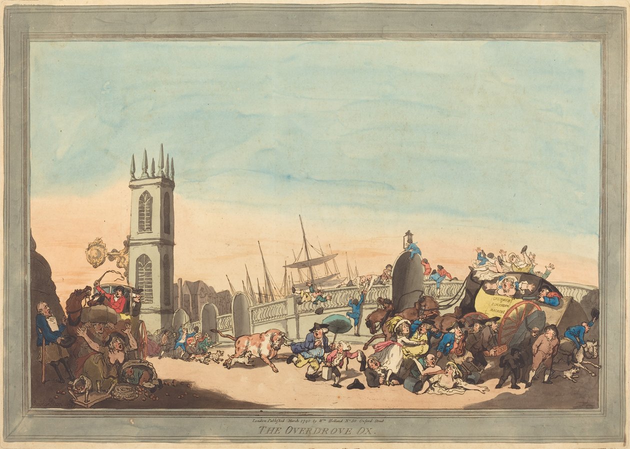 The Overdrove Ox, 1787. tekijältä Thomas Rowlandson