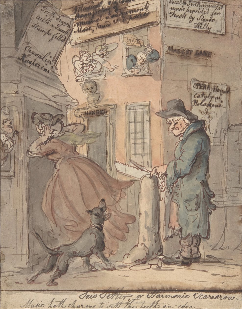 Sahanasettaja, 1780-1827. tekijältä Thomas Rowlandson
