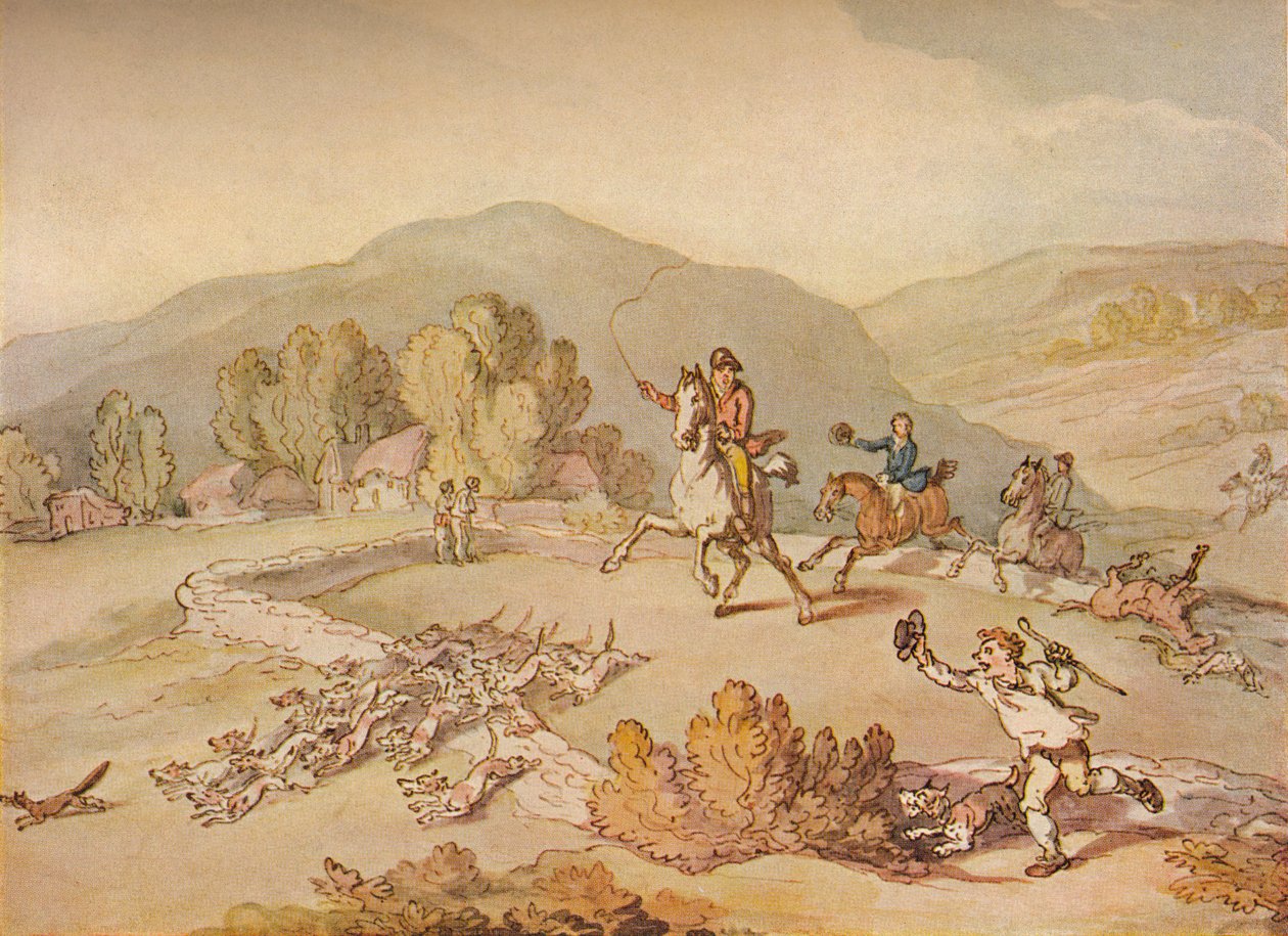 The Village Hunt, 1800, 1922 tekijältä Thomas Rowlandson