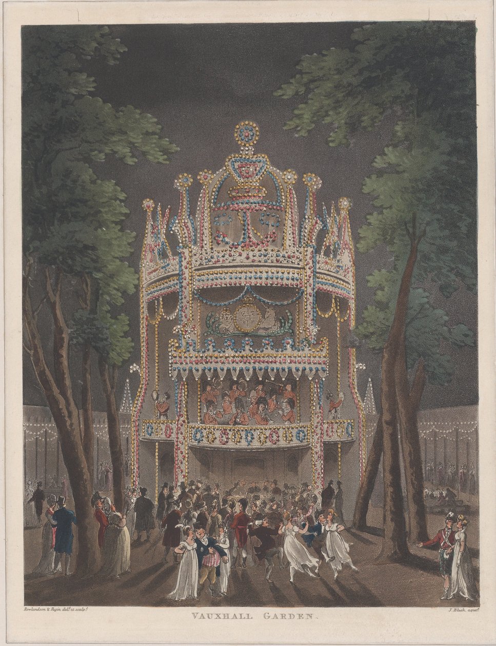 Vauxhall Garden, 1809, 1809 tekijältä Thomas Rowlandson