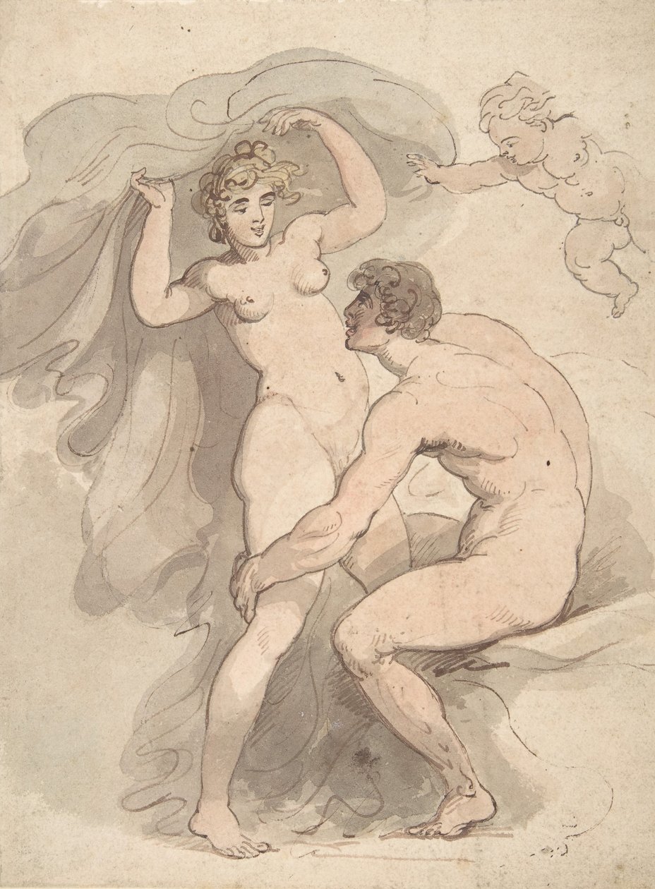 Venus, Anchises ja Cupid, 1780-1827. tekijältä Thomas Rowlandson