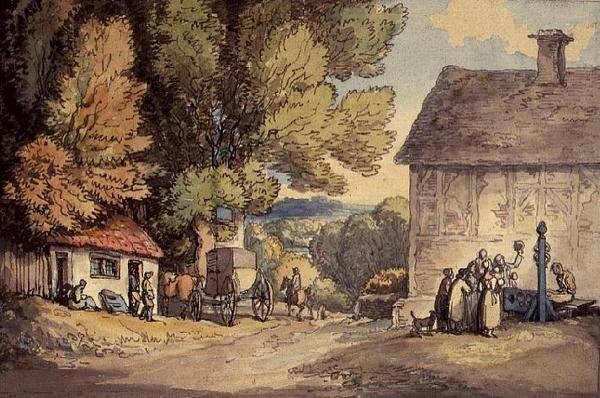 Kylän vihreä tekijältä Thomas Rowlandson