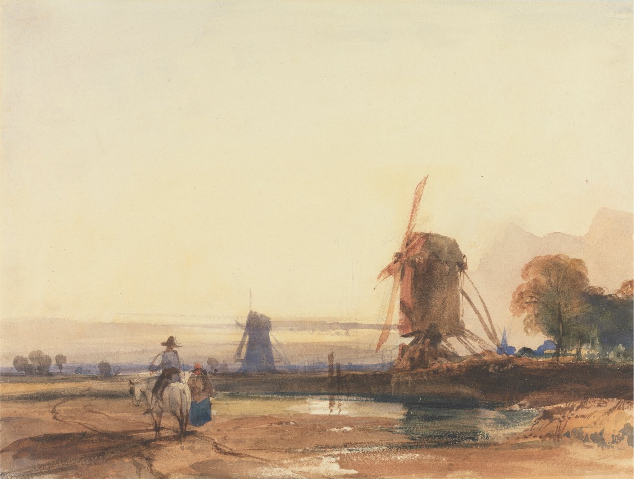 Maisema tuulimyllyillä tekijältä Thomas Shotter Boys