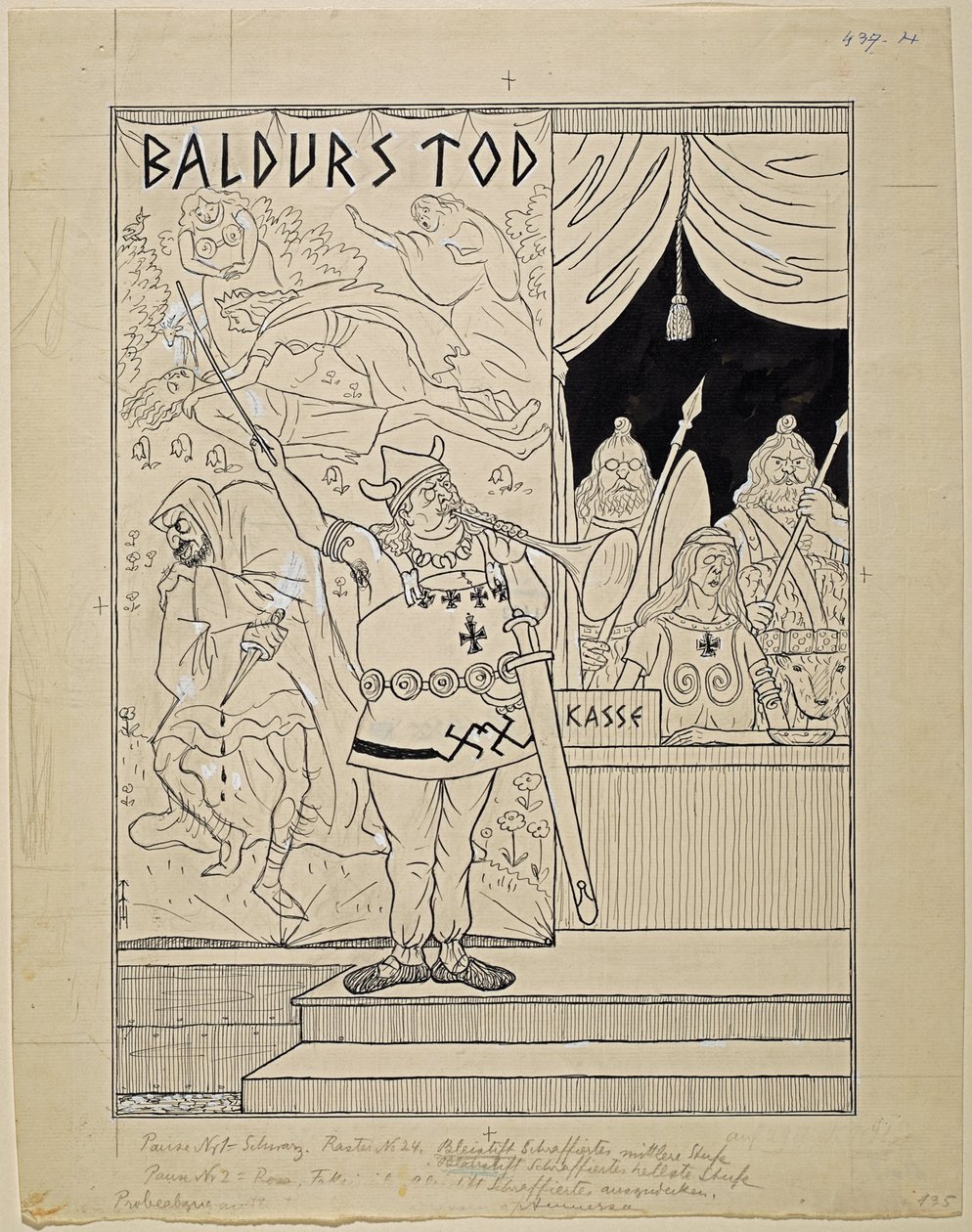 kilpailu Oberammergausta; Simplicissimus XXXV/8 tekijältä Thomas Theodor Heine