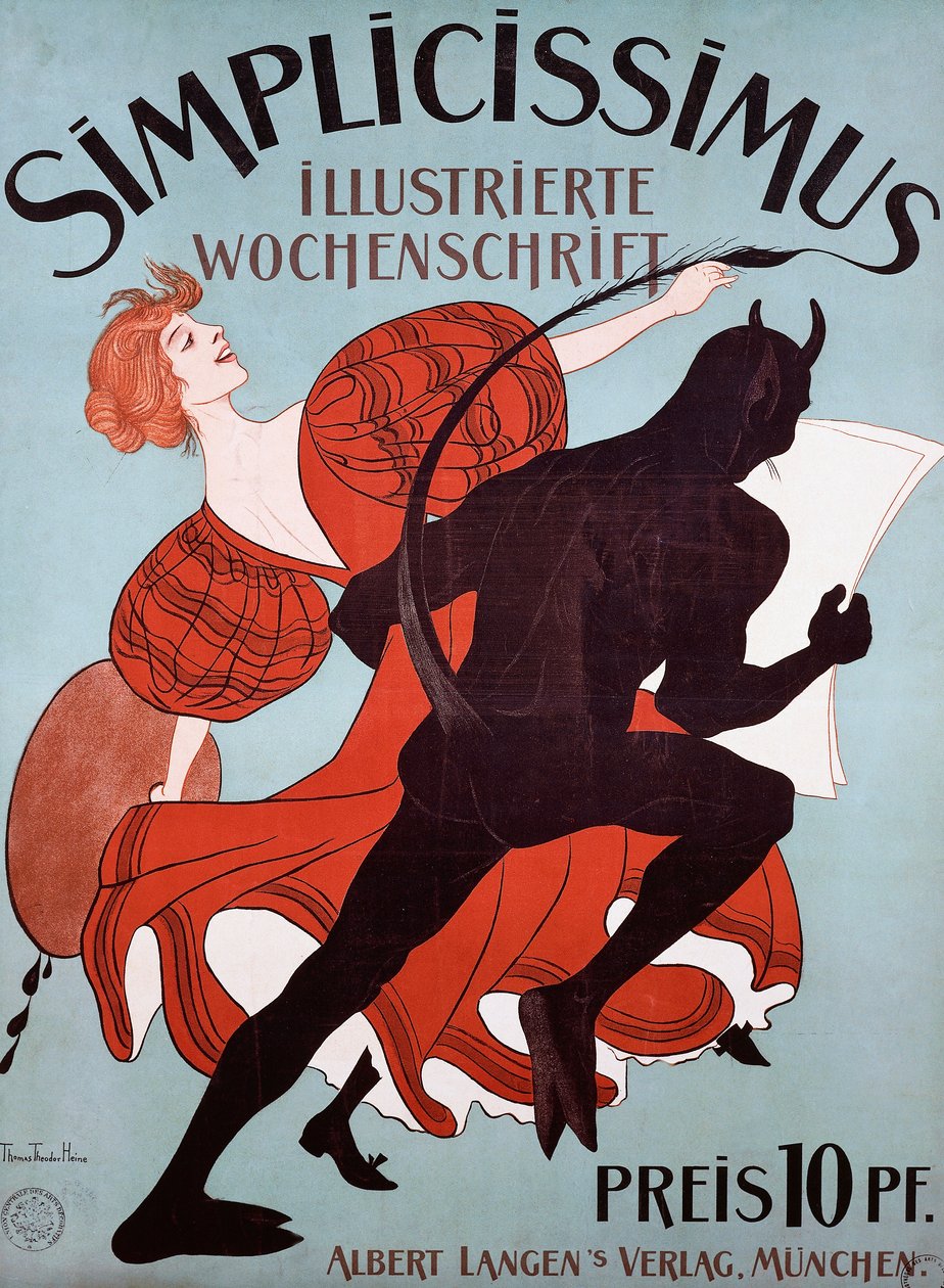 Simplicissimus-mainosjuliste tekijältä Thomas Theodor Heine