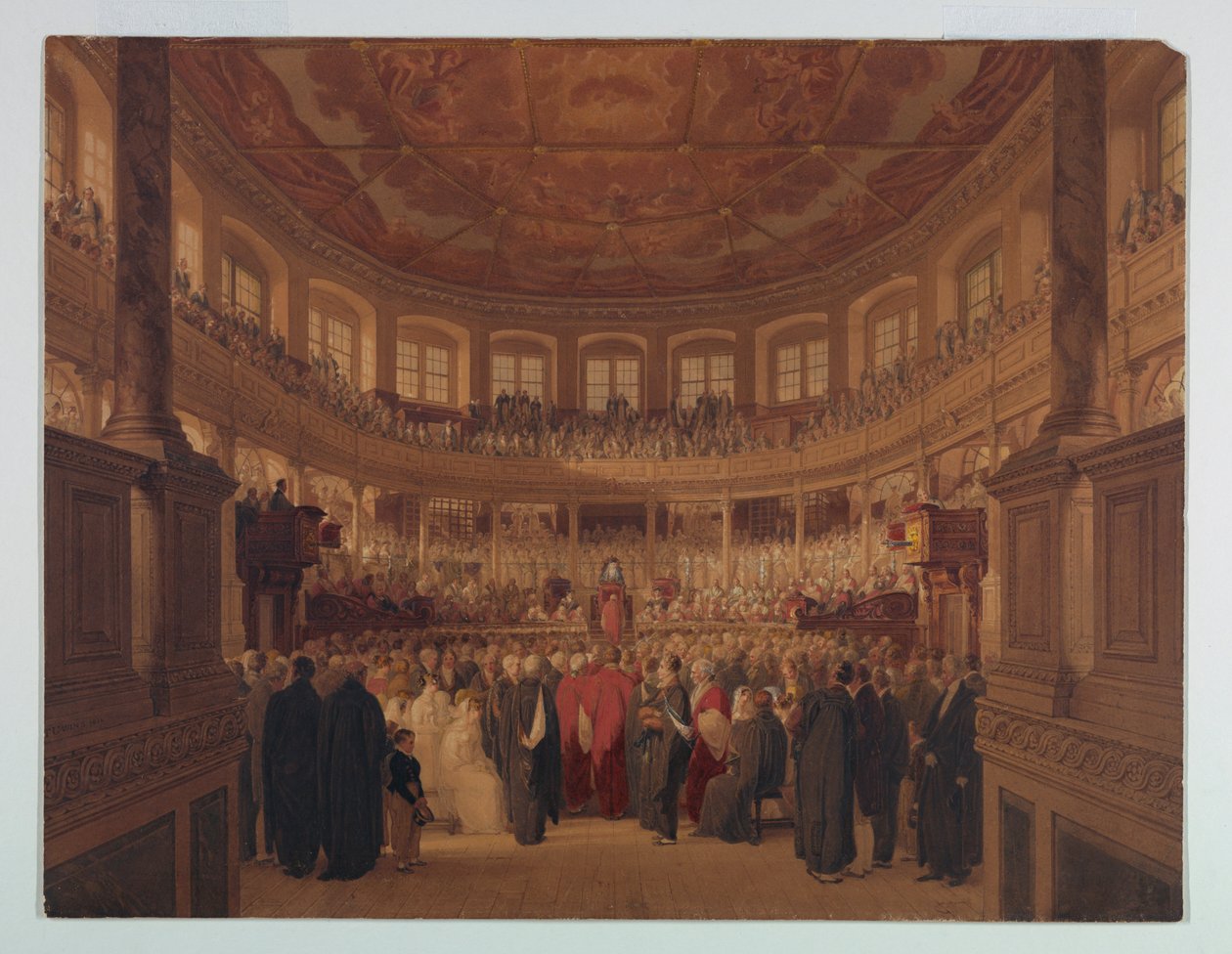 Piirros, Encaenia Sheldoniassa, 1814 tekijältä Thomas Unwins