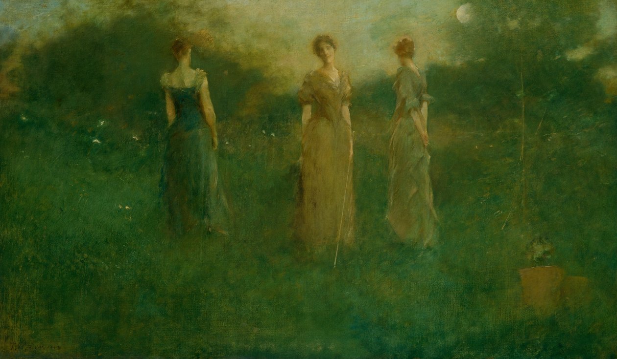 Puutarhassa, 1892-1894. tekijältä Thomas Wilmer Dewing