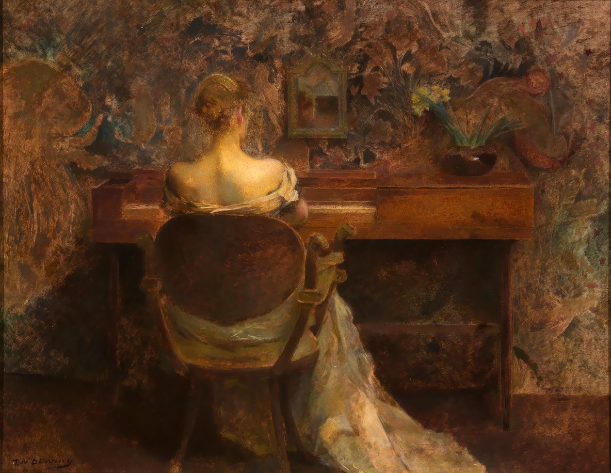 Spinet, n. 1902. tekijältä Thomas Wilmer Dewing