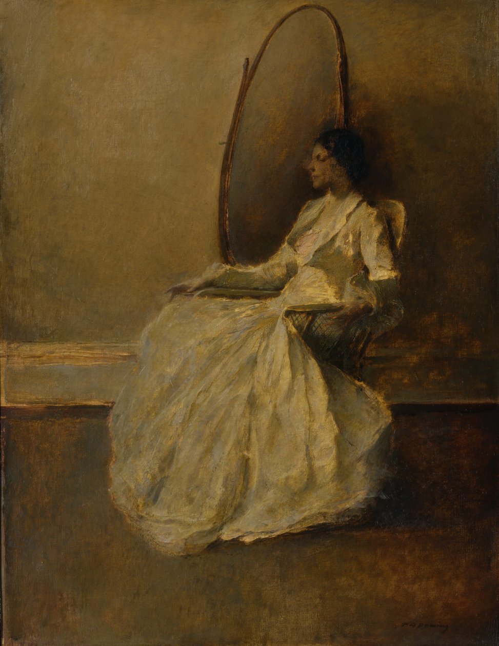 Nainen valkoisissa (nro 1) tekijältä Thomas Wilmer Dewing